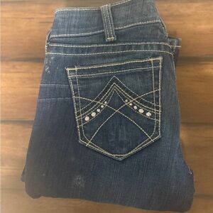Women's Blue Jeans with Embellished Pocket